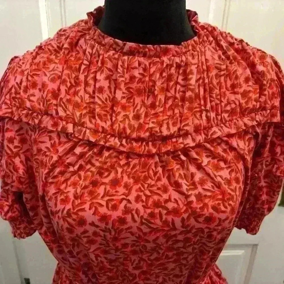 Boden Yoke Detail Jersey Mini Dress Pink Floral Tie Waist NWT size 4P - Picture 9 of 14